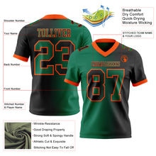 Laden Sie das Bild in den Galerie-Viewer, Custom Black Kelly Green-Orange Authentic Gradient Fashion Football Jersey