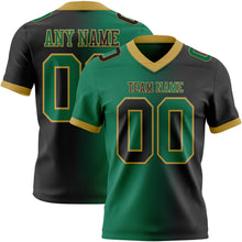 Laden Sie das Bild in den Galerie-Viewer, Custom Black Kelly Green-Old Gold Authentic Gradient Fashion Football Jersey