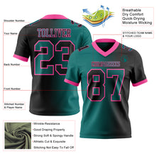 Laden Sie das Bild in den Galerie-Viewer, Custom Black Teal-Pink Authentic Gradient Fashion Football Jersey