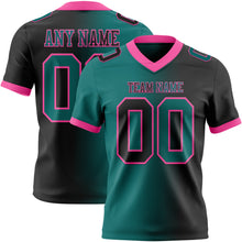 Laden Sie das Bild in den Galerie-Viewer, Custom Black Teal-Pink Authentic Gradient Fashion Football Jersey