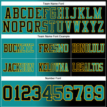 Laden Sie das Bild in den Galerie-Viewer, Custom Black Teal-Gold Authentic Gradient Fashion Football Jersey