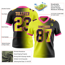 Laden Sie das Bild in den Galerie-Viewer, Custom Black Neon Yellow-Pink Authentic Gradient Fashion Football Jersey