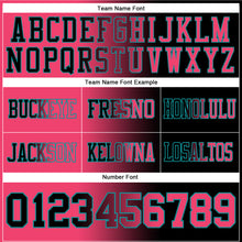 Load image into Gallery viewer, Custom Black Neon Pink-Teal Authentic Gradient Fashion Football Jersey