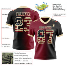 Laden Sie das Bild in den Galerie-Viewer, Custom Black Vintage USA Flag Crimson-Cream Authentic Gradient Fashion Football Jersey