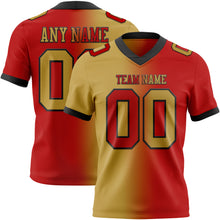 Load image into Gallery viewer, Custom Red Old Gold-Black Authentic Gradient Fashion Football Jersey