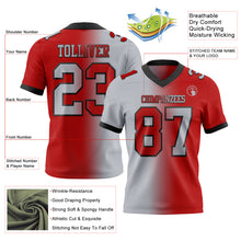 Load image into Gallery viewer, Custom Red Gray-Black Authentic Gradient Fashion Football Jersey
