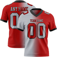 Load image into Gallery viewer, Custom Red Gray-Black Authentic Gradient Fashion Football Jersey