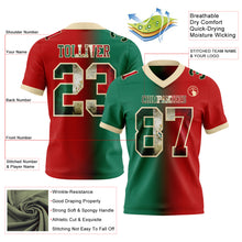 Load image into Gallery viewer, Custom Red Vintage Mexican Flag Kelly Green-Cream Authentic Gradient Fashion Football Jersey