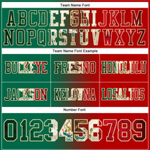 Load image into Gallery viewer, Custom Red Vintage Mexican Flag Kelly Green-Cream Authentic Gradient Fashion Football Jersey