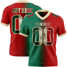 Load image into Gallery viewer, Custom Red Vintage Mexican Flag Kelly Green-Cream Authentic Gradient Fashion Football Jersey