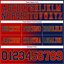 Laden Sie das Bild in den Galerie-Viewer, Custom Navy Red-Old Gold Authentic Gradient Fashion Football Jersey