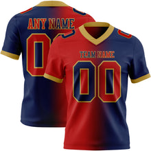 Laden Sie das Bild in den Galerie-Viewer, Custom Navy Red-Old Gold Authentic Gradient Fashion Football Jersey