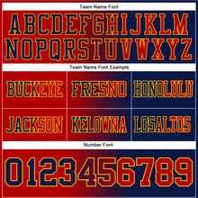 Laden Sie das Bild in den Galerie-Viewer, Custom Navy Red-Gold Authentic Gradient Fashion Football Jersey