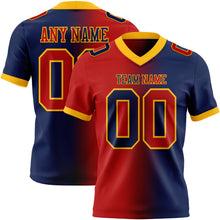 Laden Sie das Bild in den Galerie-Viewer, Custom Navy Red-Gold Authentic Gradient Fashion Football Jersey
