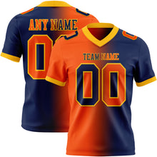 Laden Sie das Bild in den Galerie-Viewer, Custom Navy Orange-Gold Authentic Gradient Fashion Football Jersey