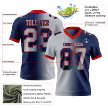 Laden Sie das Bild in den Galerie-Viewer, Custom Navy Gray-Red Authentic Gradient Fashion Football Jersey