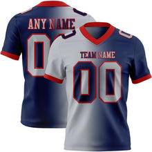 Laden Sie das Bild in den Galerie-Viewer, Custom Navy Gray-Red Authentic Gradient Fashion Football Jersey