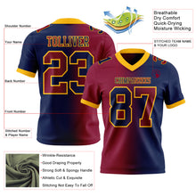 Laden Sie das Bild in den Galerie-Viewer, Custom Navy Maroon-Gold Authentic Gradient Fashion Football Jersey
