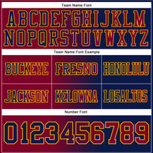 Laden Sie das Bild in den Galerie-Viewer, Custom Navy Maroon-Gold Authentic Gradient Fashion Football Jersey