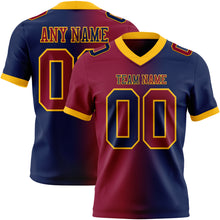 Laden Sie das Bild in den Galerie-Viewer, Custom Navy Maroon-Gold Authentic Gradient Fashion Football Jersey