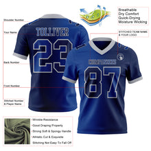 Laden Sie das Bild in den Galerie-Viewer, Custom Navy Royal-Gray Authentic Gradient Fashion Football Jersey