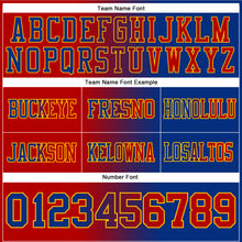 Laden Sie das Bild in den Galerie-Viewer, Custom Royal Red-Gold Authentic Gradient Fashion Football Jersey