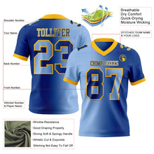 Charger l'image dans la galerie, Custom Royal Light Blue-Gold Authentic Gradient Fashion Football Jersey
