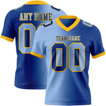 Charger l'image dans la galerie, Custom Royal Light Blue-Gold Authentic Gradient Fashion Football Jersey