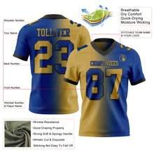 Charger l'image dans la galerie, Custom Royal Old Gold-Black Authentic Gradient Fashion Football Jersey