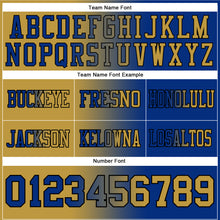 Charger l'image dans la galerie, Custom Royal Old Gold-Black Authentic Gradient Fashion Football Jersey