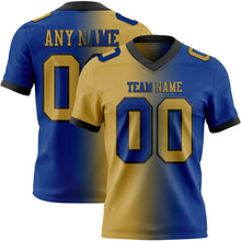 Charger l'image dans la galerie, Custom Royal Old Gold-Black Authentic Gradient Fashion Football Jersey