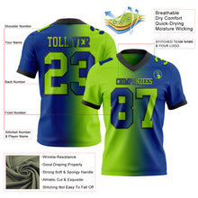 Laden Sie das Bild in den Galerie-Viewer, Custom Royal Neon Green-Black Authentic Gradient Fashion Football Jersey