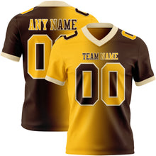 Загрузить изображение в средство просмотра галереи, Custom Brown Gold-Cream Authentic Gradient Fashion Football Jersey