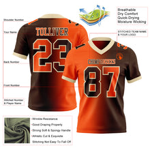 Загрузить изображение в средство просмотра галереи, Custom Brown Orange-Cream Authentic Gradient Fashion Football Jersey