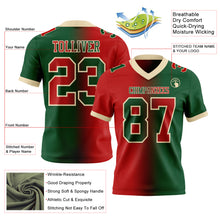 Laden Sie das Bild in den Galerie-Viewer, Custom Green Red-Cream Authentic Gradient Fashion Football Jersey