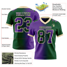 Laden Sie das Bild in den Galerie-Viewer, Custom Green Purple-Cream Authentic Gradient Fashion Football Jersey
