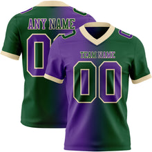 Laden Sie das Bild in den Galerie-Viewer, Custom Green Purple-Cream Authentic Gradient Fashion Football Jersey