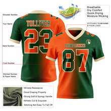 Laden Sie das Bild in den Galerie-Viewer, Custom Green Orange-Cream Authentic Gradient Fashion Football Jersey