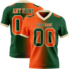Laden Sie das Bild in den Galerie-Viewer, Custom Green Orange-Cream Authentic Gradient Fashion Football Jersey
