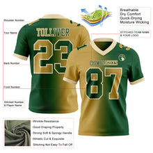 Laden Sie das Bild in den Galerie-Viewer, Custom Green Old Gold-Cream Authentic Gradient Fashion Football Jersey