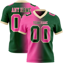 Laden Sie das Bild in den Galerie-Viewer, Custom Green Pink-Cream Authentic Gradient Fashion Football Jersey