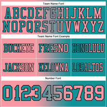 Загрузить изображение в средство просмотра галереи, Custom Teal Medium Pink-Black Authentic Gradient Fashion Football Jersey