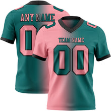 Загрузить изображение в средство просмотра галереи, Custom Teal Medium Pink-Black Authentic Gradient Fashion Football Jersey