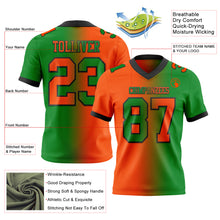 Load image into Gallery viewer, Custom Grass Green Orange-Black Authentic Gradient Fashion Football Jersey