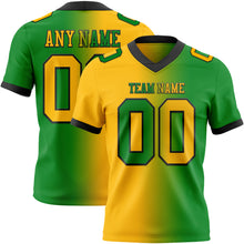 Load image into Gallery viewer, Custom Grass Green Gold-Black Authentic Gradient Fashion Football Jersey