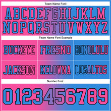 Laden Sie das Bild in den Galerie-Viewer, Custom Powder Blue Pink-Black Authentic Gradient Fashion Football Jersey