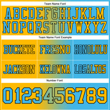 Laden Sie das Bild in den Galerie-Viewer, Custom Sky Blue Gold-Black Authentic Gradient Fashion Football Jersey