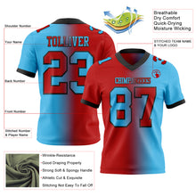 Laden Sie das Bild in den Galerie-Viewer, Custom Sky Blue Red-Black Authentic Gradient Fashion Football Jersey