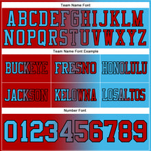 Laden Sie das Bild in den Galerie-Viewer, Custom Sky Blue Red-Black Authentic Gradient Fashion Football Jersey