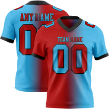 Laden Sie das Bild in den Galerie-Viewer, Custom Sky Blue Red-Black Authentic Gradient Fashion Football Jersey
